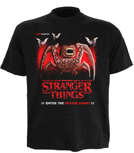 T-Shirt - Stranger Things 8 Bit Upside Down