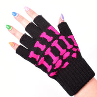 Gloves - Black/Pink Bones