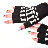 Gloves - Black/White Bones