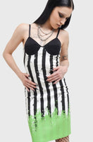 Dress - Beetlejuice Distressed Stripe Bodycon