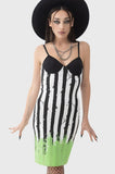 Dress - Beetlejuice Distressed Stripe Bodycon