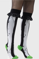 Socks - Beetlejuice Distressed Stripe Knee-High