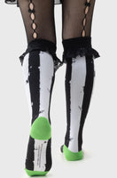 Socks - Beetlejuice Distressed Stripe Knee-High