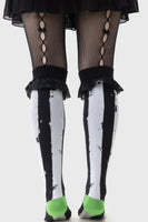 Socks - Beetlejuice Distressed Stripe Knee-High