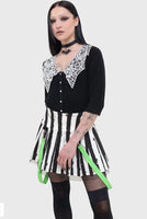 Skirt - Beetlejuice Distressed Stripe Pleated Mini-Skirt