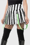 Skirt - Beetlejuice Distressed Stripe Pleated Mini-Skirt