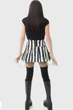 Skirt - Beetlejuice Distressed Stripe Pleated Mini-Skirt