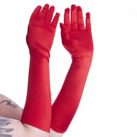 Gloves - Elegana Red Satin