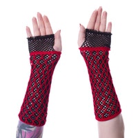 Gloves - Lolita Mesh Red/Black