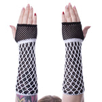 Gloves - Lolita Mesh White/Black