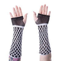 Gloves - Lolita Mesh White/Black