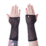 Gloves - Long Web Mesh Black
