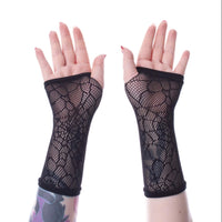 Gloves - Long Web Mesh Black