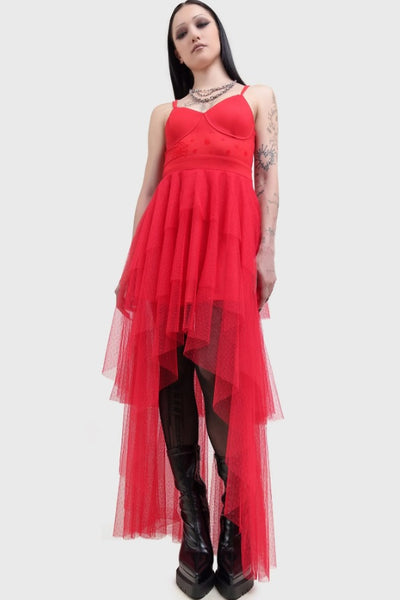 Dress - Beetlejuice Lydia Deetz Maxi Red Moon Curios Dress - Beetlejuice Lydia Deetz Maxi Red Moon Curios