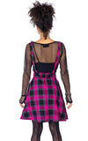 Dress - Maeve Pinafor Dark Pink Plaid Skirt/Dress