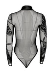 Bodysuit - Moth Mesh/Flocked Bodysuit