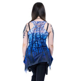 Top - Blue Forest Lace Panel Vest