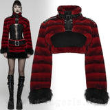 Jacket - Hex Fur Red Cropped Jacket