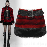 Skirt - Hex Fur Red Skirt