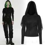 Top - Morbid Mesh Hooded Top
