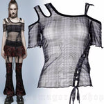 Top - Black Tartan Rebel Mesh