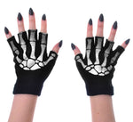 Gloves - Black / White Fingerless