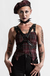 Top - Jaded Strap Top [Blood Tartan]