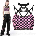 Crop Top - Pink Checkered