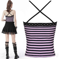 Top - Pink Striped Halter