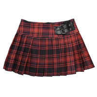 Skirt - Red Plaid Buckle