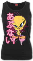 Top - Looney Tunes Tweety Danger Razor Back