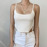 Crop Top - White Side Lace