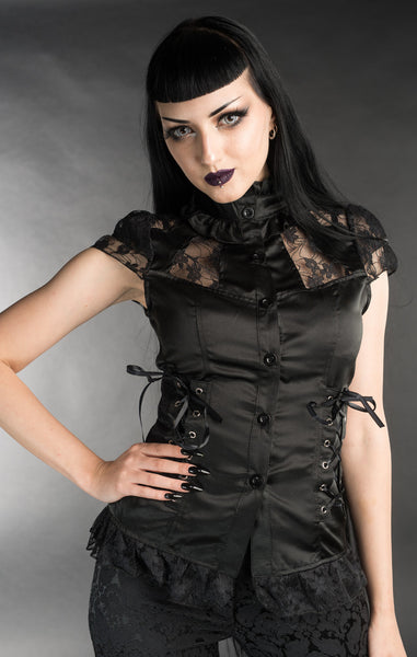 Top - Black Laced Blouse
