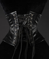 Cincher - Black Faux Leather Waist Cincher
