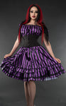 Dress - Purple Satin Striped Gothabilly